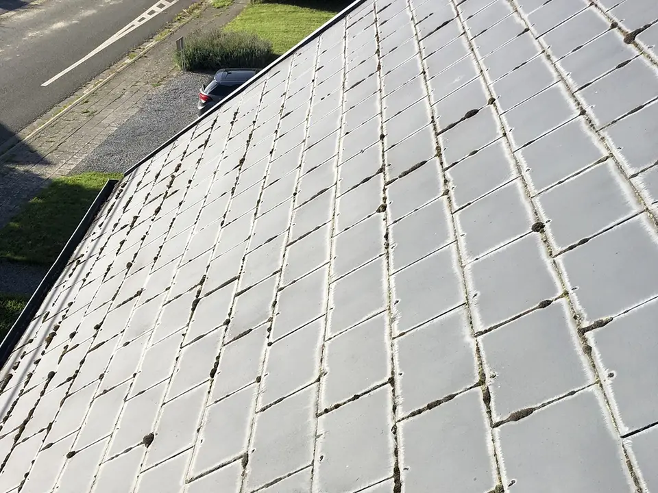 Avant nettoyage de la toiture